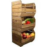 Kistenkolli Altes Land Allzweckkiste 3er Set Küchenregal Olaf 40x33x30 cm palisander Holzkiste (Spar-Set, 3er Set)