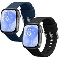 kwmobile 2x Uhrenarmband für Huawei Watch Fit 3 Armband Smartwatch, 2-tlg., Fitnesstracker Band Set aus TPU Silikon - Ersatzarmband Smartwatch