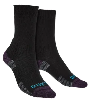 Bridgedale - Womens Wandern Leichte Merino Socken - Schwarz / Lila