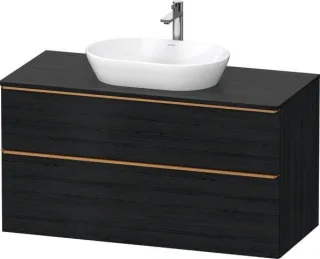 Duravit D-Neo Konsolenwaschtischunterbau wandhängend Eiche Schwarz Matt 1200x550x664 mm - DE49690041 DE4969004160000