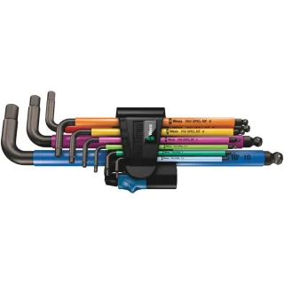 Wera 950/9 Hex-Plus Multicolour HF 1 Winkelschlüsselsatz metrisch, BlackLaser + Haltefunktion 9-tlg - 05022210001