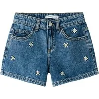 Name It Jeansshorts NKFBELLA REG DNM SHORTS 3674-BE NOOS Baumwolle, verstellbarer Bund, bestickte Details