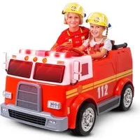 Actionbikes Motors Elektro-Kinderauto Kinder Feuerwehr Auto LL911 Elektro - Fernbedienung - Spritze & Sirene, Belastbarkeit 40 kg, (2-tlg), Kinder Fahrzeug Spielzeug Zweisitzer ab 3 Jahre elektrisch