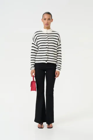 Strickjacke Loose fit black white