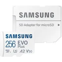 Samsung EVO Plus (2024) inkl. SD-Adapter Speicherkarte (256 GB, Video Speed Class 30 (V30)/UHS Speed Class 3 (U3), 160 MB/s Lesegeschwindigkeit)