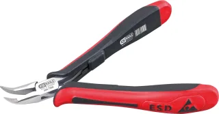 KS Tools ESD Spitzzange, gebogen, mit Hieb, 130mm - 500.7067