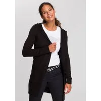 KangaROOS Kapuzenstrickjacke mit aufgesetzten Taschen und breiten Rippbündchen