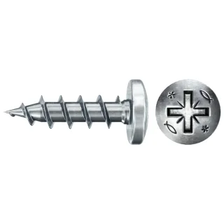 Fischer Spanplattenschraube 3,5x16 PowerFast FPF II PZF BC, Panhead, Kreuzschlitz PZ, Vollgewinde - 670104