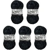 myboshi Samt Wolle, Chenille Garn Häkelwolle, 100 m (5-St., Samt Wolle Original Chenille Garn), Uni