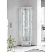 fif möbel Eckvitrine TRIO Höhe ca. 172 cm, ink. Beleuchtung Eckvitrine/Glasvitrine 1x Glastür, perfekt für Sammler, Sammlervitrine