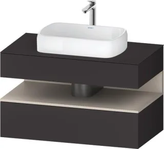 Duravit Qatego Konsolenwaschtischunterbau wandhängend Graphit Supermatt 1000x550x600 mm - QA47310918 QA4731091800000