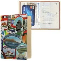 kwmobile Etui Reisepass Kunststoff Schutzhülle Ausweis Hülle Impfpass Schutz, Cover Reisepasshülle Ausweishülle in Reiseziele Design