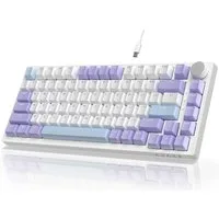 AJAZZ AK820 Mechanische Tastatur mit Knopf,75% ANSI-Layout Gaming-Tastatur (81 keys, improved seal assembly, hot-swap)