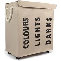 osoltus Wäschesortierer osoltus 3er Wäschesortierer auf Rollen Wäschebox Wäschekorb Sand Beige