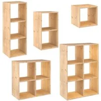 Astigarraga Kit Line Standregal Vollholz-Würfelregal - Dinamic, Bücherregal, Raumteiler, Regalwürfel