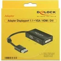 Adapter Displayport > VGA/HDMI/DVI-D schwarz, 16 cm