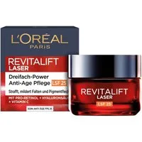 L'ORÉAL PARIS Tagescreme REVITALIFT LASER DREIFACH-POWER ANTI-AGE TAGESPFLEGE LSF 25, mit Pro-Retinol, Hyaluronsäure und Vitamin C