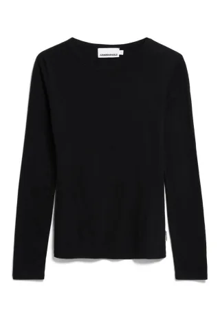 Armedangels - Longsleeve Slim Fit - Maiaa Luannaa schwarz - Gr. - M