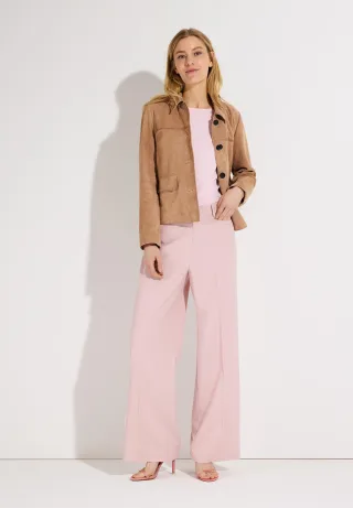 MORE & MORE - Velourslederjacke beige - Gr. - 38