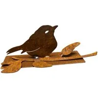 ZGM Dekofigur Rost Deko Vögelchen Spatzl, Ein charmanter Blickfang im Garten