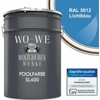 WO-WE Bodenversiegelung Schwimmbadfarbe Poolfarbe Schwimmbeckenfarbe SL400, 1-20L, Seidenmatt, Wasserbeständig