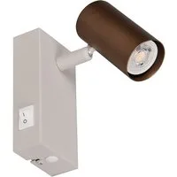 Reality Leuchten LED Wandstrahler mit Schalter, Spot schwenkbar Breite 6cm, Leuchtmittel dimmbar, LED wechselbar, Warmweiß, Wandspot innen mit GU10 Leuchtmittel
