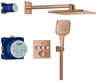 GROHE Unterputz-Duschsystem Grohtherm SmartControl 34864 THM eckige Form 3 ASV warm sunset, 34864DA0 34864DA0