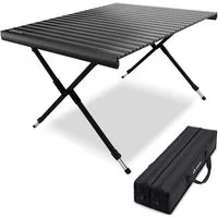 NEOLYMP Campingtisch Aluminium Campingtisch klappbar 45-68 cm mit Tragetasche (1 Tisch), Kleines Packmaß & höhenverstellbare faltbare Tischplatte
