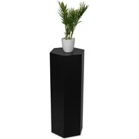 STEMA Seyfried Blumenständer Dekosäule Sechseck (Pflanzensäule - Schwarz, Blumensäule, Podest, Sockel), Pflanzenständer, Beistelltisch