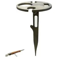 UNUS GARDEN Klapptisch Weinhalter klappbar,Weintisch aus Bambus (2-St., Höhe: ca. 43 cm), Gartentisch, Beistelltisch, Getränkehalter, Campingtisch