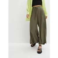bonprix Stoffhose aus Viskose, mit Schnürung, Regular Fit, mit weitem Bein