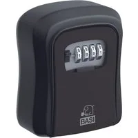 BASI Schlüsseltresor Schlüsselsafe / Schlüsselbox (Packung, 1-St), Zahlenschloss 4-stellig, Aluminiumgehäuse, wetterfest, Schwarz