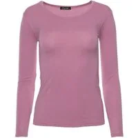 Muse Rundhalsshirt Basic Rundhals Langarmshirt Skinny Fit 1093-O
