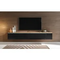 Home affaire Lowboard LOWBOARD VERA, wahlweise mit oder ohne Beleuchtung, Modernes griffloses TV-Board, 180 cm TV-Schrank, stehend und hängend