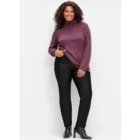 Sheego Jerseyhose Stretch-Hose mit Beschichtung, Innenseite weich angeraut
