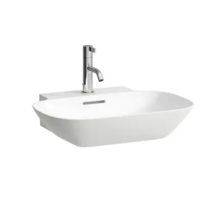 LAUFEN INO Waschtisch 8103020001091, 56x45cm, weiß, ohne Hahnloch, mit Überlauf, Saphirkeramik