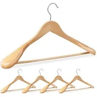 relaxdays Kleiderbügel Anzug Kleiderbügel 5er Set, (5er Set), natur