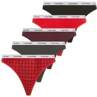 Calvin Klein Underwear String 5 PACK THONG (LOW-RISE) (Packung, 5-St., 5er-Pack) mit Logobund