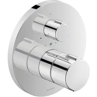Duravit C.1 Brausethermostat C14200016010 chrom, Abstellventil, 1 Verbraucher, rund