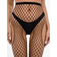 Elegant Love Ouvert Strumpfhose halterlose Strapsgürtel-Strümpfe, Sexy Netzstrümpfe Stocking (Einheitsgröße: S - XL) mit offenem Schritt, XS-XL
