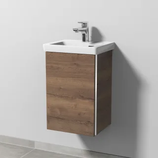 Sanipa 3way Waschtischunterbau zu Villeroy & Boch Subway 3.0 Waschtisch mit 1 Tür, Eiche-Tabak BR84050