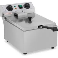 Royal Catering Fritteuse RCTF10EB, 3200 W, 10 L Kaltzone Timer Edelstahl Gastronomie