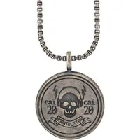 CAÏ Kette mit Anhänger 925/- Silber matt oxidiert Rock Music Skull Wappen