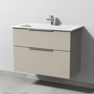 Sanipa 3way Waschtischunterbau zu Ideal Standard Connect Air Waschtisch mit 2 Auszügen, Kaschmir-Mat UP6421U