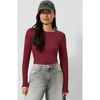 QS Langarmshirt T-Shirt Geripptes Longsleeve