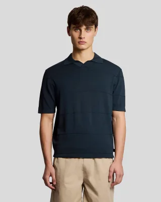 Offenes Kragen Feinstrick Poloshirt