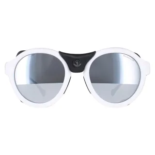 Moncler Runde Unisex weiß schwarz Leder grau Silber Spiegel ML0046
