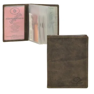 Ausweismappe aus Leder | Greenburry Vintage | Dokumentenetui mit herausnehmbarem Innenteil für perfekte Übersicht.