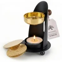 Incensera Räucherstövchen Räucherstövchen Weihrauchbrenner mit Sieb, Räuchergefäß Incense Burner, Sieb oder Schale, höhenverstellbare Modelle, Metall, standfest