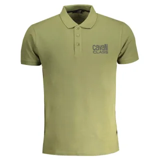 Cavalli Class Bold Logo Grünes Poloshirt